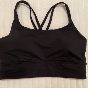 Lululemon Energy Shine Black Longline Bra Top, Size 8- Excellent Condition